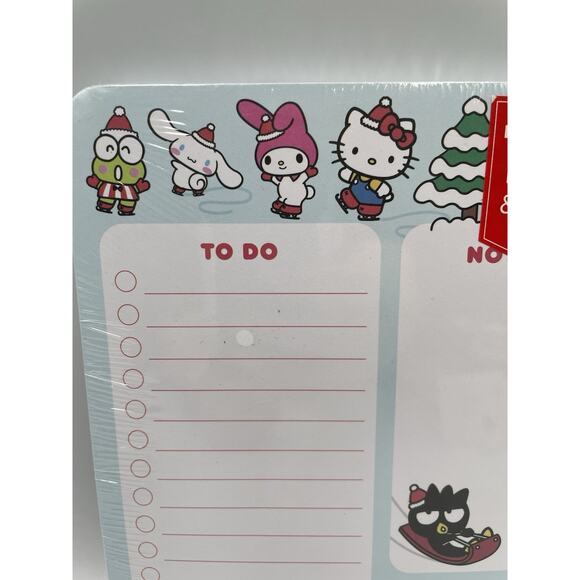 2024 Sanrio Hello Kitty & Friends Christmas Desk Pad Gel Pen Set 100 To Do Notes - Picture 3 of 9